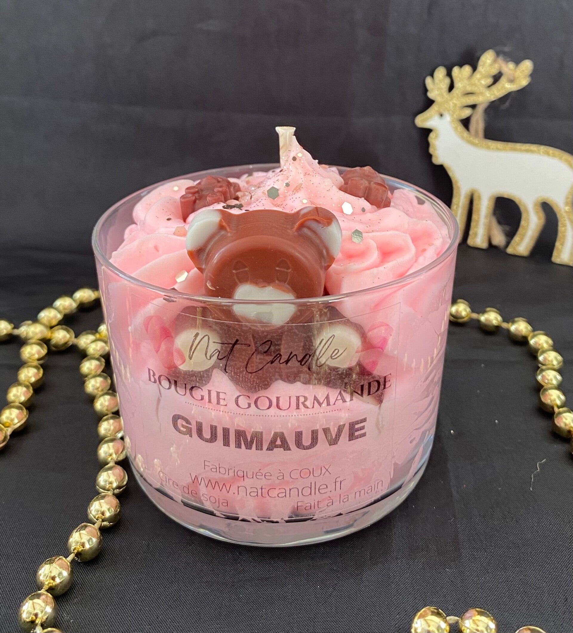 🕯️ Bougie gourmande “Guimauve” – Collection de Noël ✨
