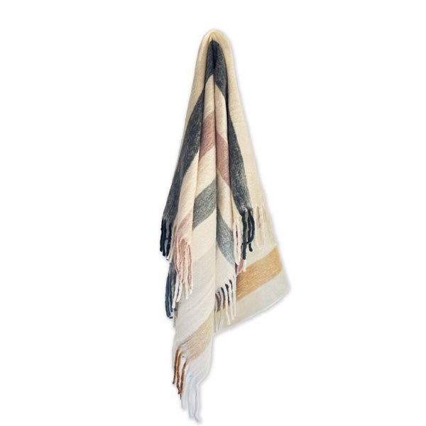 Bliss | Wool Mohair Blend Throw -  Smokey Pastels