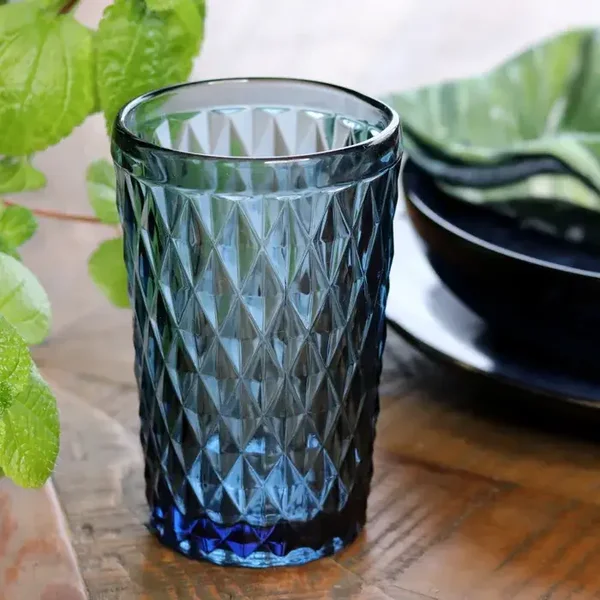 Dark blue, Diamond cut, Hiball glasses