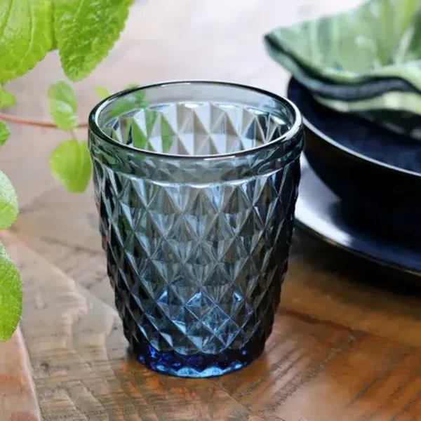 Dark blue, Diamond cut, Tumblers