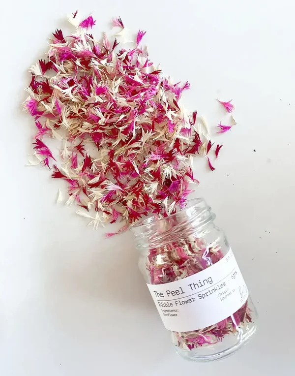 The Peel Thing | Edible Flower Sprinkles - Cornflowers Pink and White