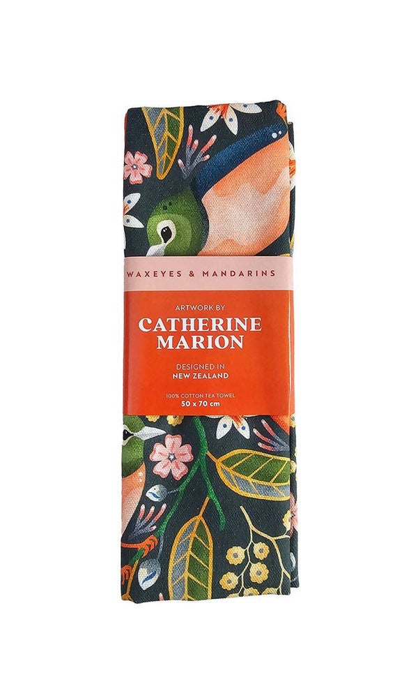 Catherine Marion | Waxeyes & Mandarins - Tea Towel
