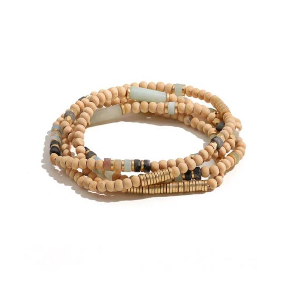 Queen of Foxes | Bracelet / Necklace - Wooden - Dusky & Gold