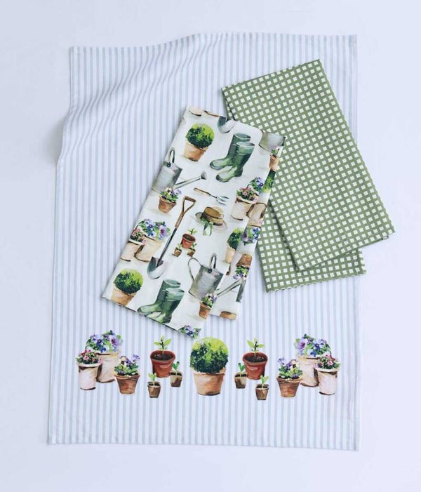 MM Linen | Gardening Tea Towel Set of 3