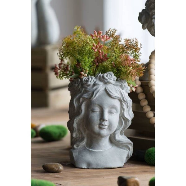 Girl Cement Planter