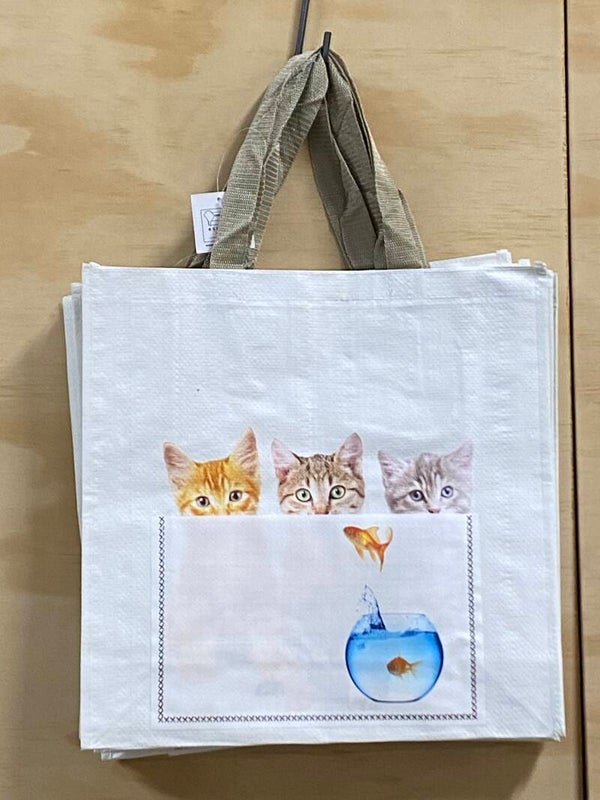 Shopping Bag - Kittens & Goldfish Design