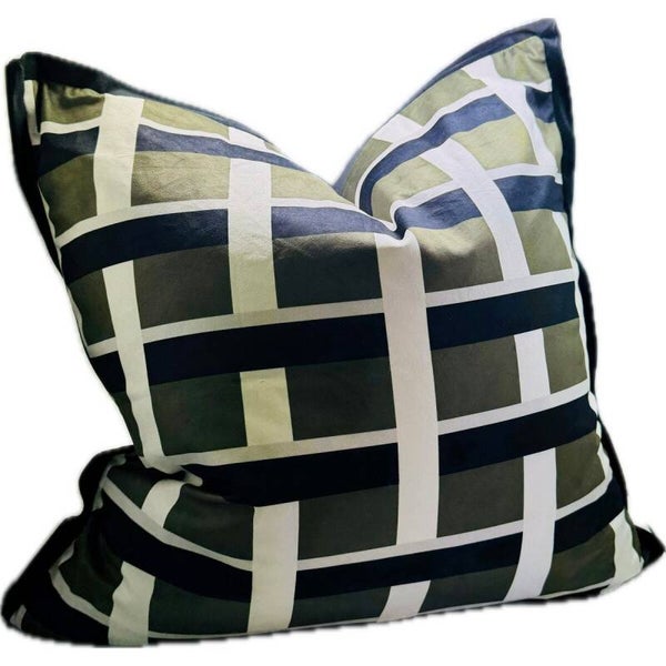 Snugg & Co. | Cushion Cover - Green/Black/White check