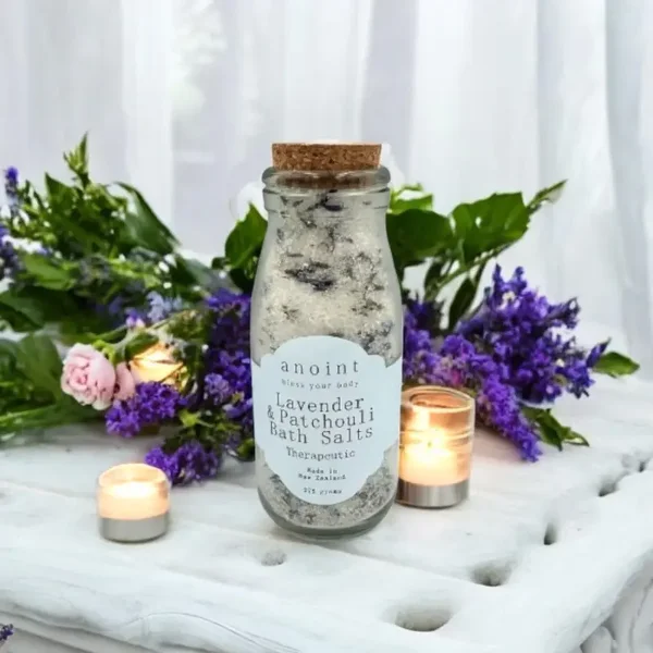 Anoint | Lavender and Patchouli Bath Salts Bottle