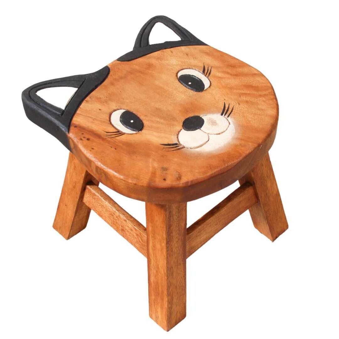 Wooden Kids Stool – Shaped Cat