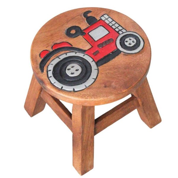 Wooden Kids Stool – Red Tractor