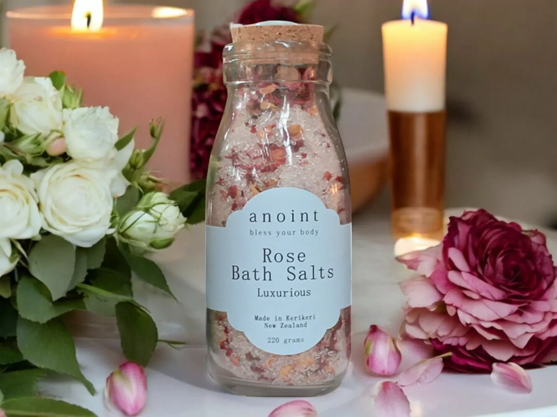 Anoint | Rose Bath Salts Bottle