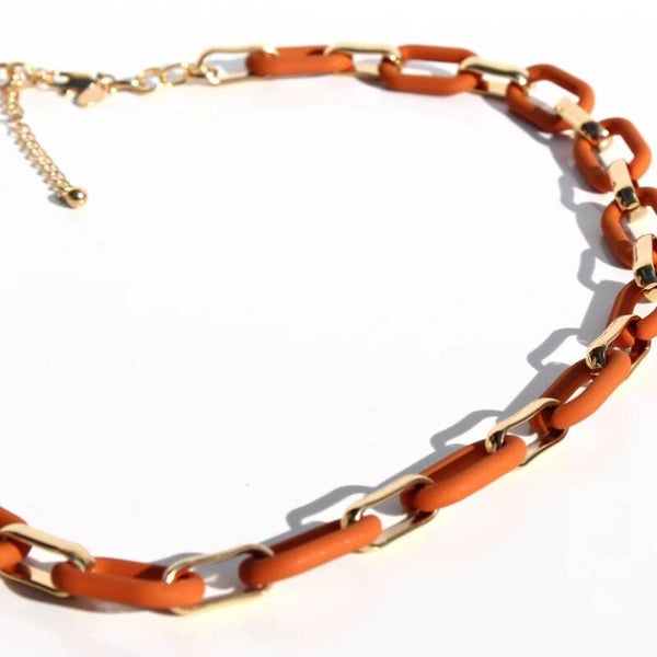 Queen of Foxes | Necklace - Statement Link - Terracotta