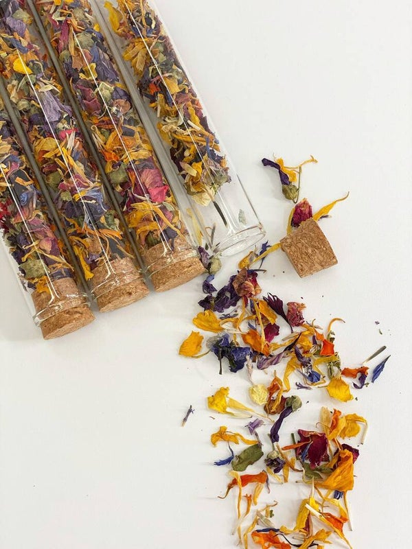 The Peel Thing | Edible Flower Sprinkles - Rainbow Mix Test Tube - 2gm