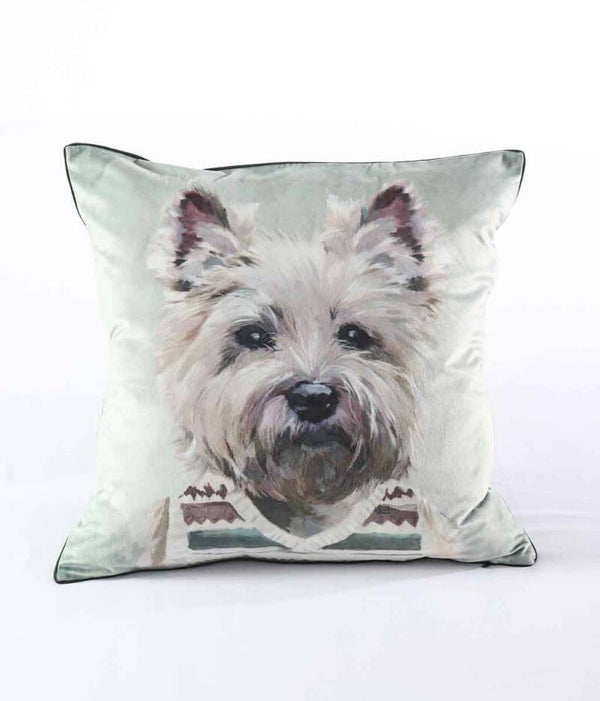MM Linen | Westie In A Vestie Cushion
