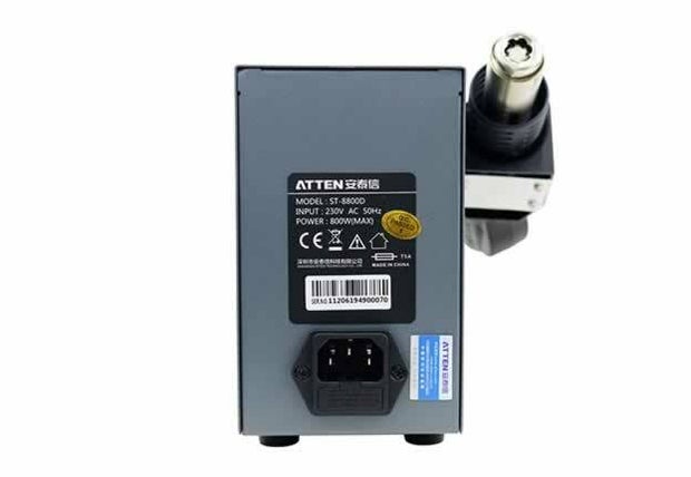ATTEN ST-8800D rear panel with the rating plate and mains inlet
