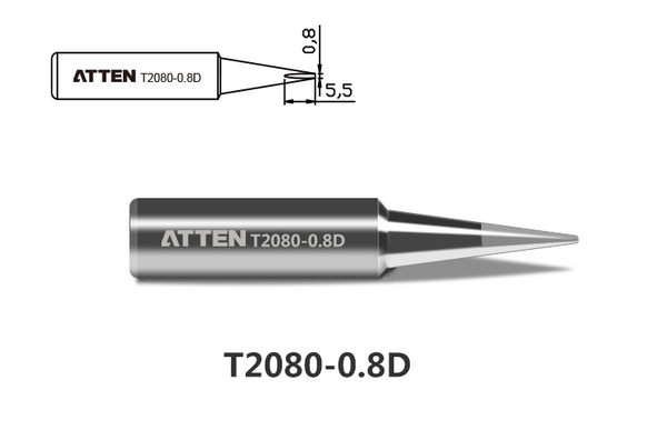 ATTEN T2080-0.8D Solder tip