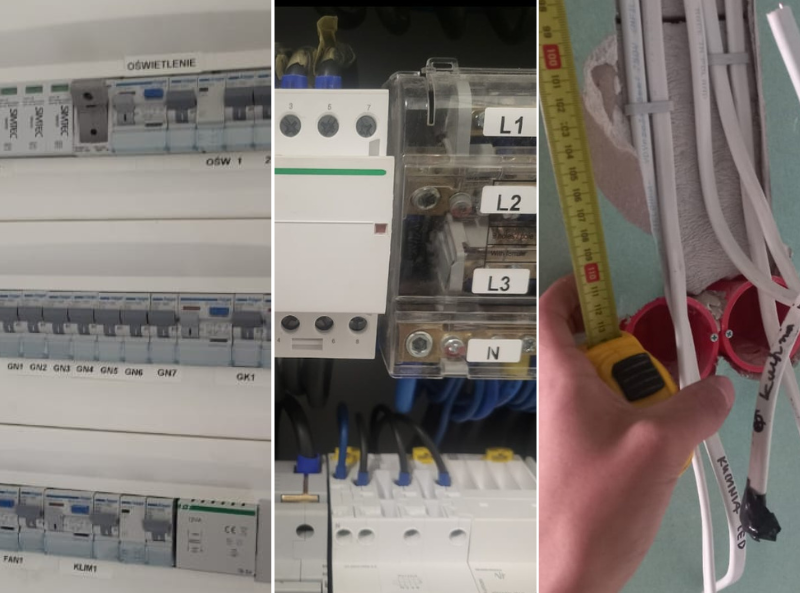 Rozdzielnica elektryczna i przygotowanie przewodów podczas remontu