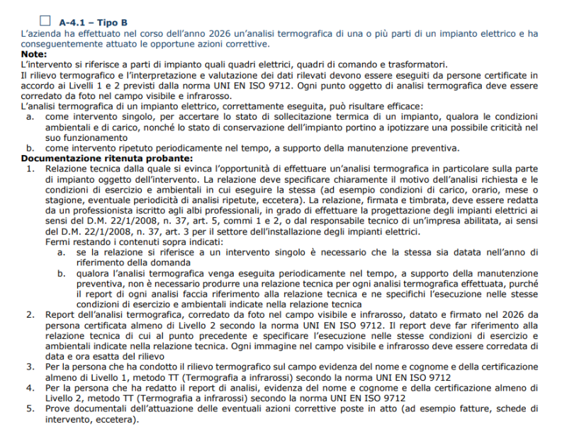 Intervento A-4.1 OT23 INAIL 2027 – analisi termografica degli impianti elettrici