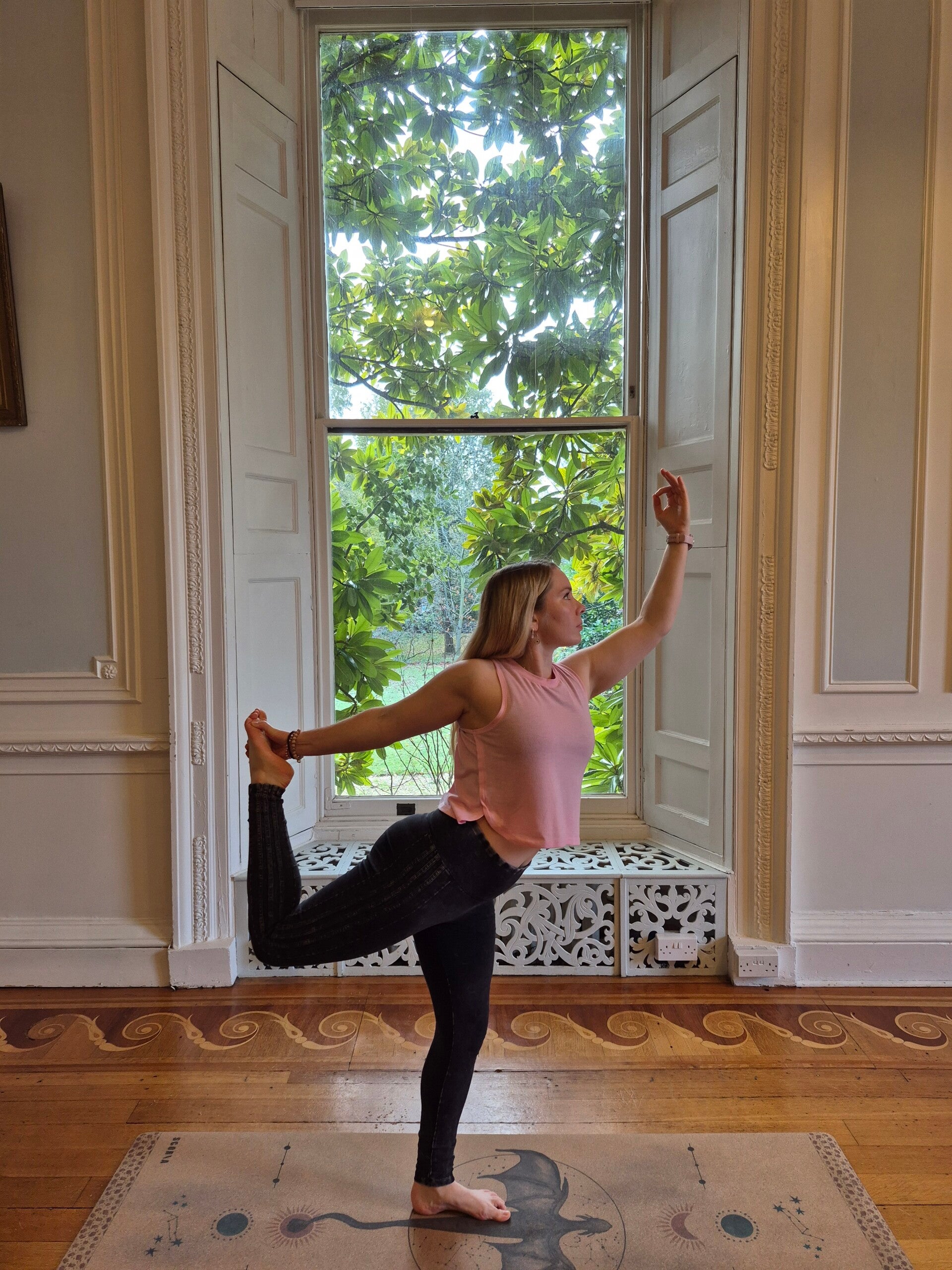 yoga teacher in yoga pose