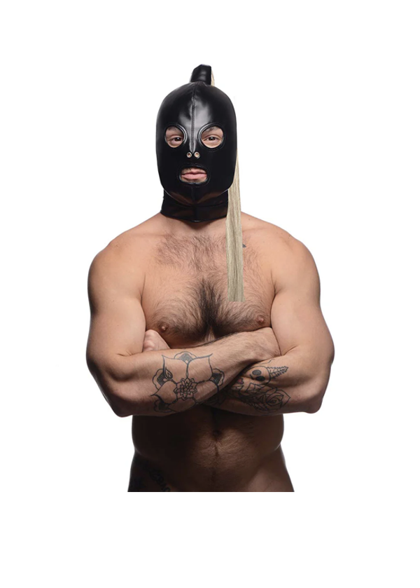 Bondage Mask with Blonde Ponytail