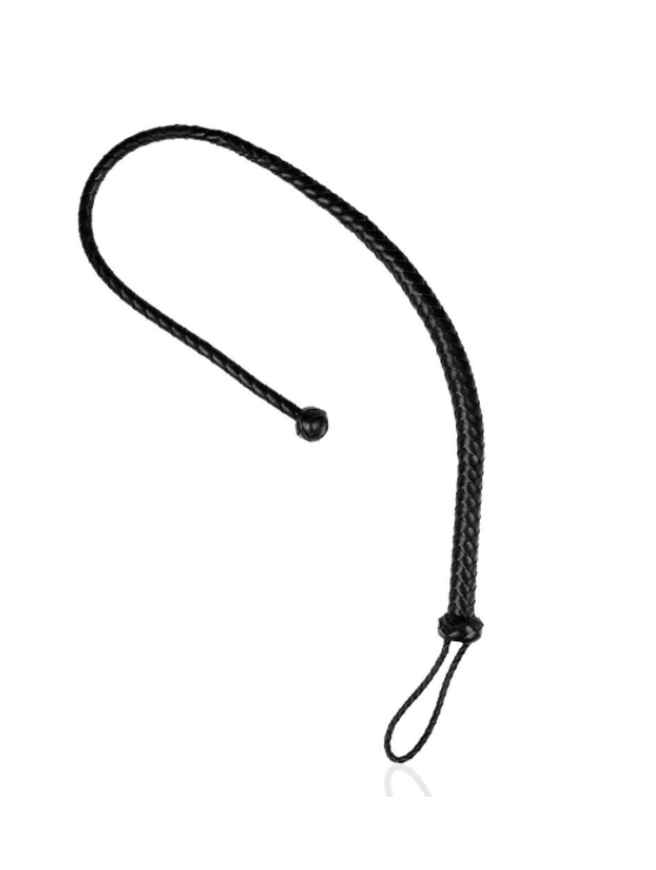 PU Leather Whip with Knot Detail - Black