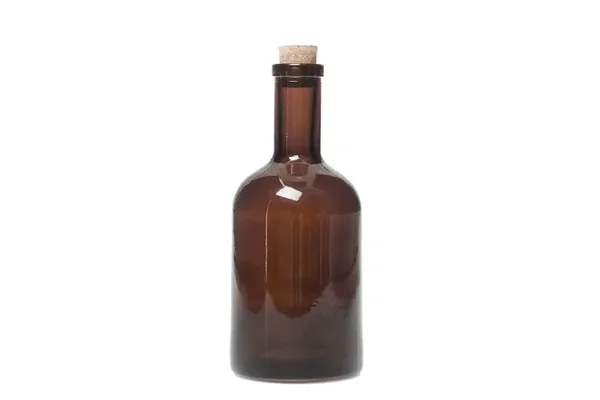 Glasflaska med kork mörkbrun 18cm