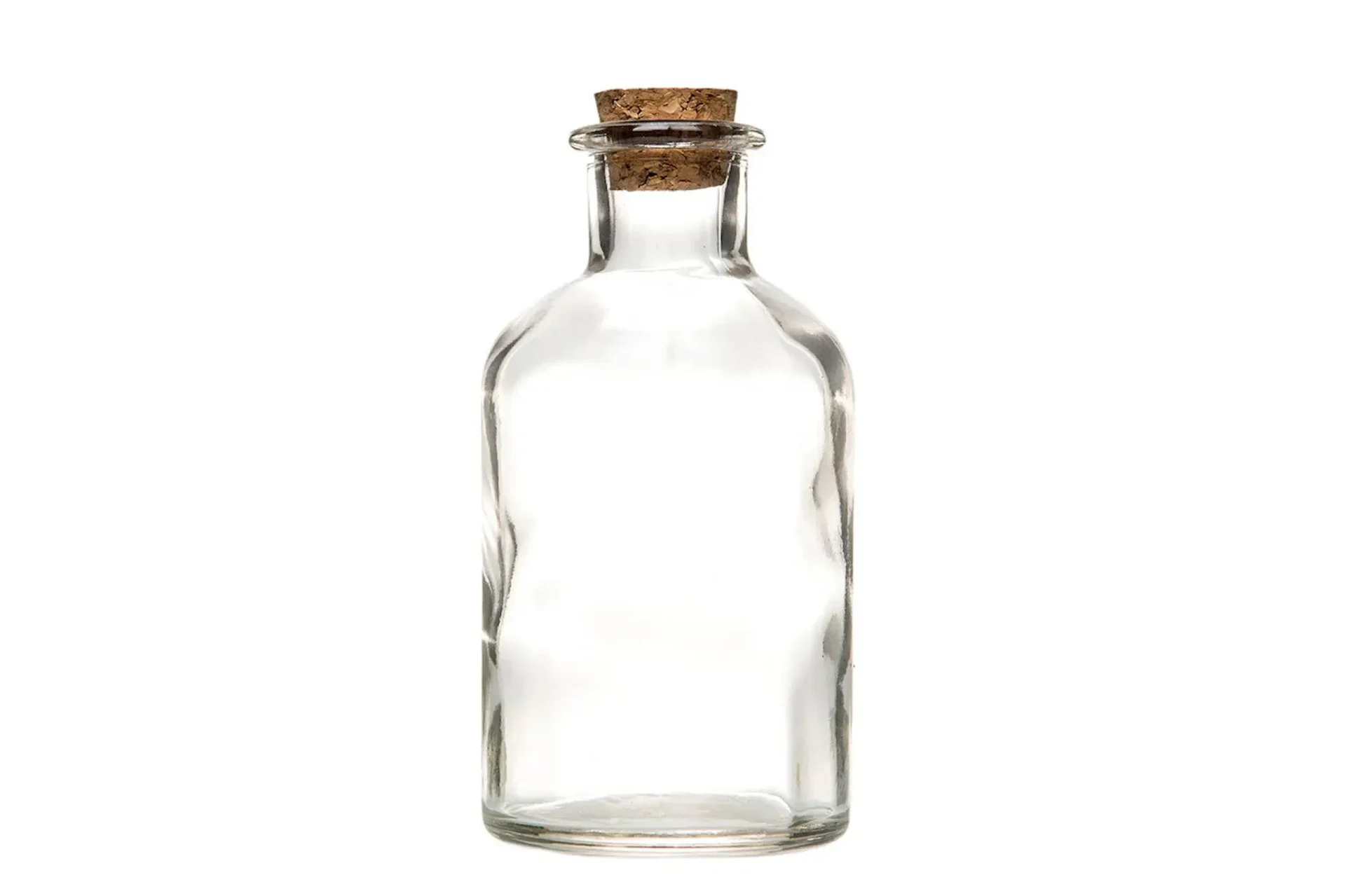 Glasflaska med kork klar 12cm