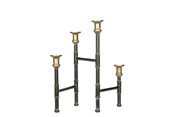 Ljusstake Svart/Mässing