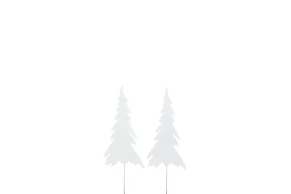 Stick Julgran Metall Vit 12 cm