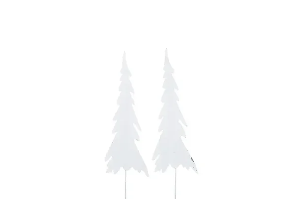 Stick Julgran Metall Vit 18 cm