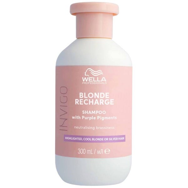 Wella Professionals Invigo Blonde Recharge Shampoo - Silver Shampoo for Bleached Hair - Removes Yellow Tones and Revives Blonde Tones - With Vitamin E