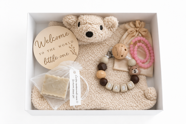 Welkom Kleintje | Cadeaubox - Beige
