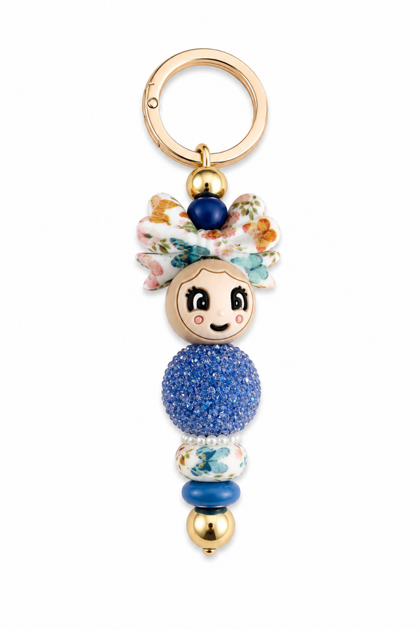 Sleutelhanger | Popje van geluk - Blauw