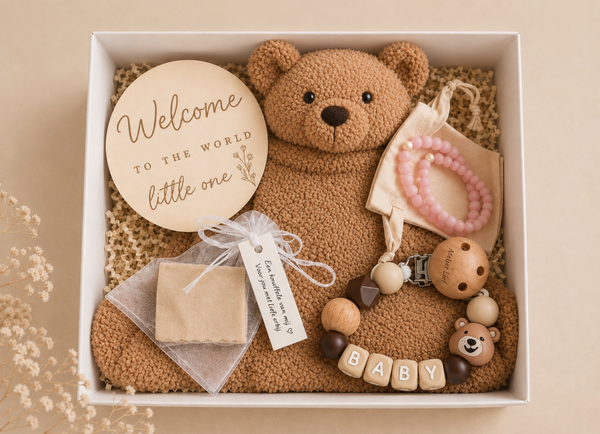 Welkom Kleintje | Cadeaubox - Bruin