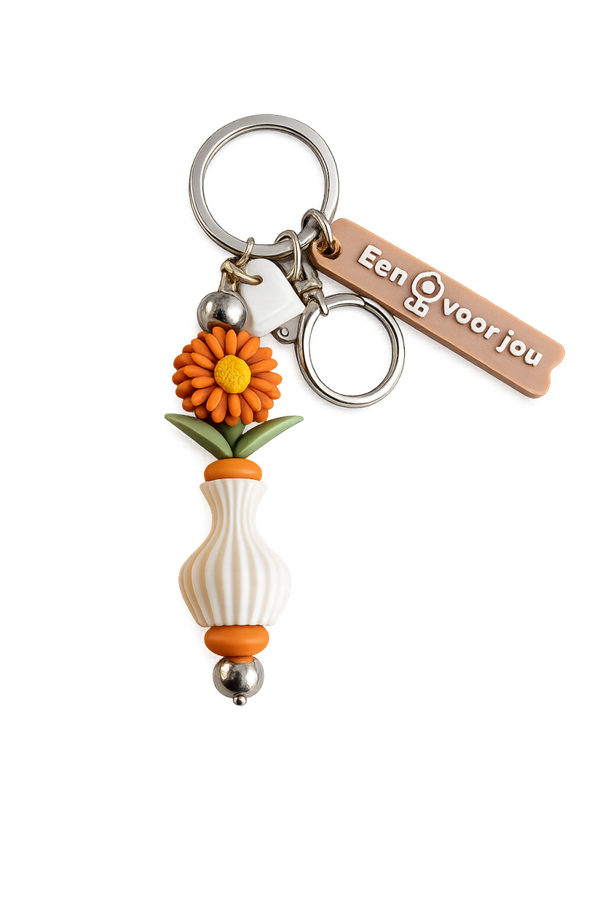 Sleutelhanger | Bloemetje voor jou - Roest