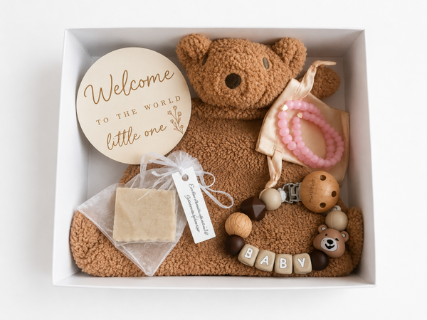 Welkom Kleintje | Cadeaubox - Bruin