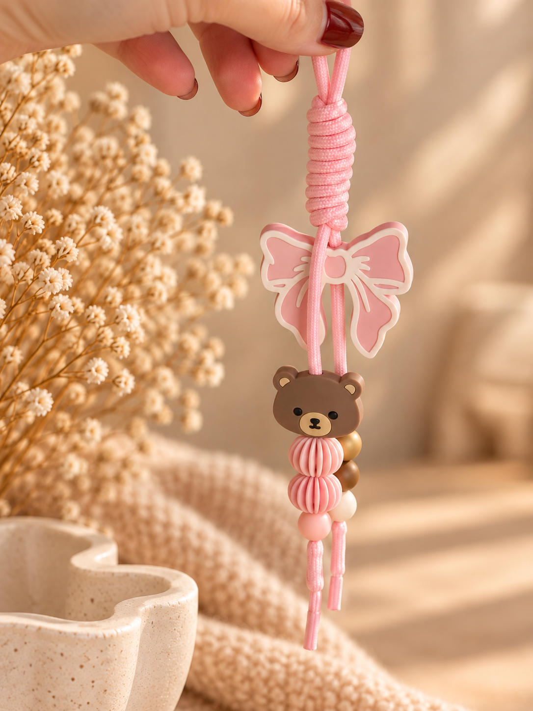 Sleutelhanger | Teddy Bow – Roze