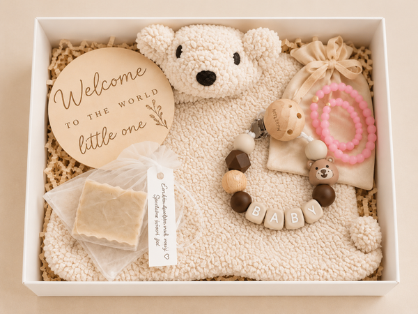 Welkom Kleintje | Cadeaubox - Beige