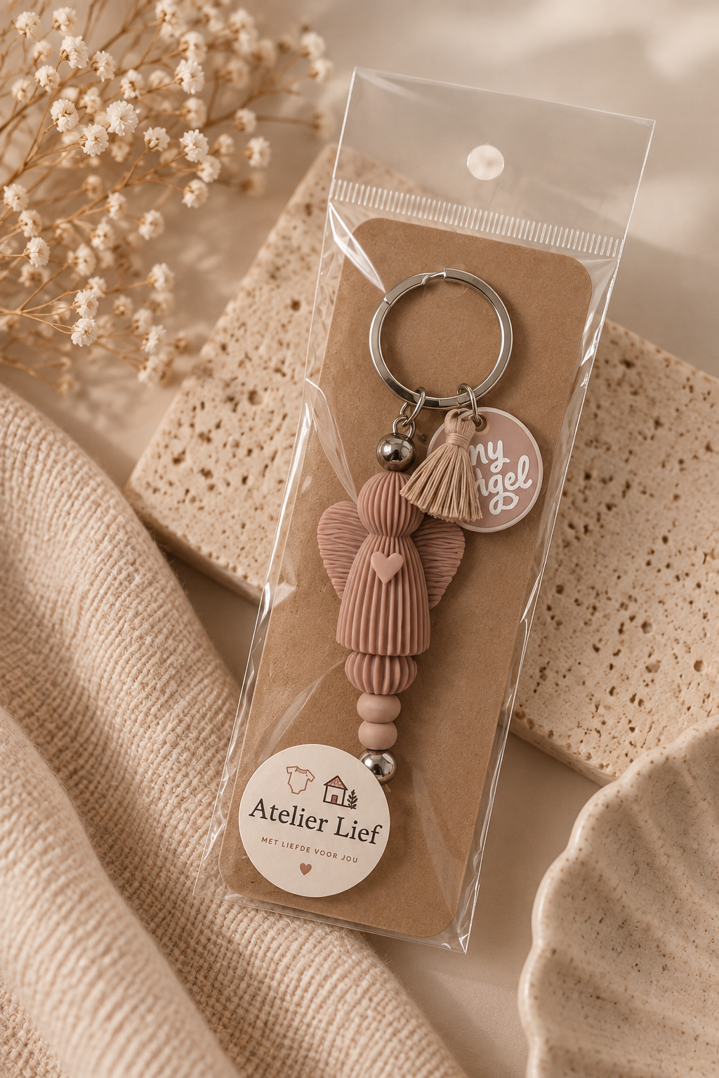 Sleutelhanger | Lief Gebaar - Bruin