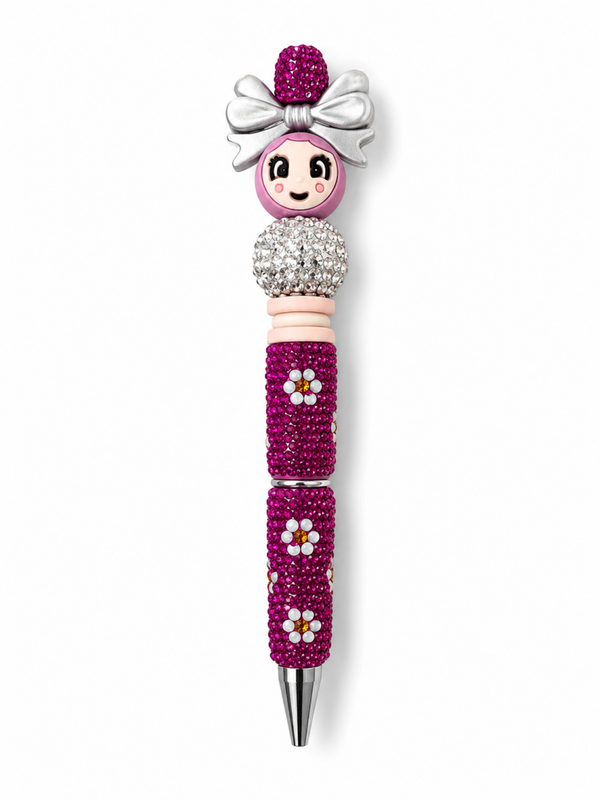 Glitter pen | Gezichtje - Roze