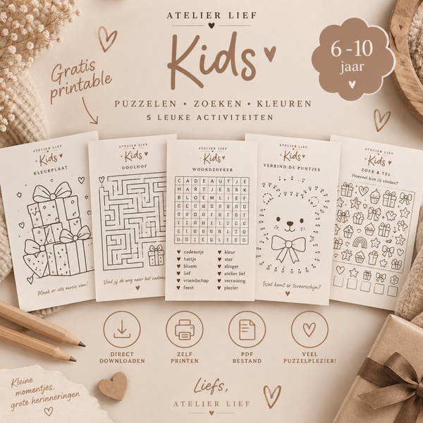 Atelier lief Kids | 6–10 jaar – puzzelen, zoeken & kleuren