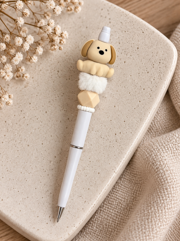 Kralenpen | Hondje Beige