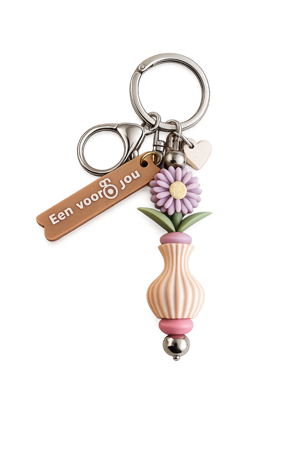 Sleutelhanger | Bloemetje voor jou - Lila