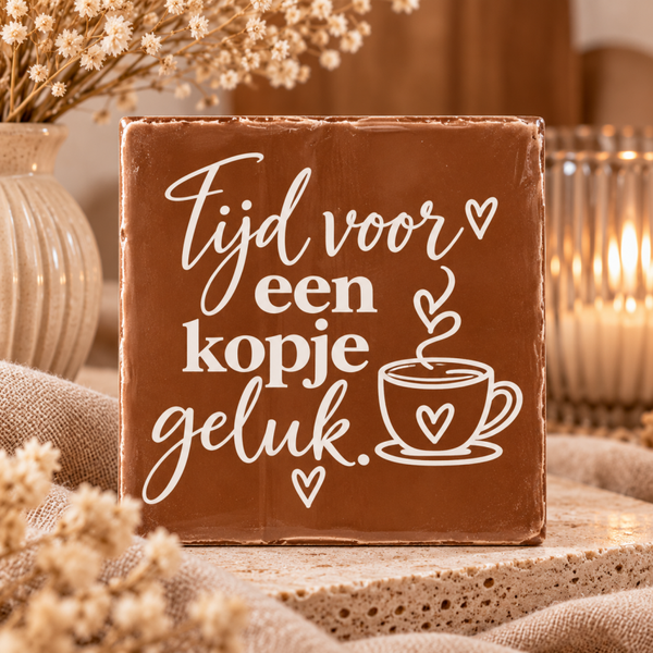 Atelier lief | Tegeltje - Tijd voor een kopje geluk