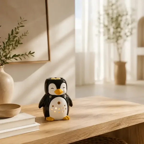 Brûle-parfum Pingouin céramique