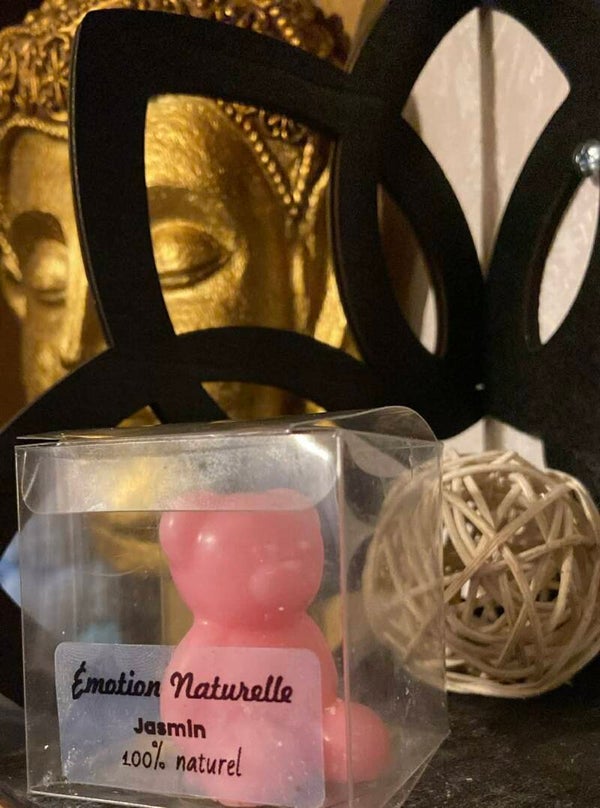 Bougie ourson dans sa boite (différents parfums) couleur ROSE