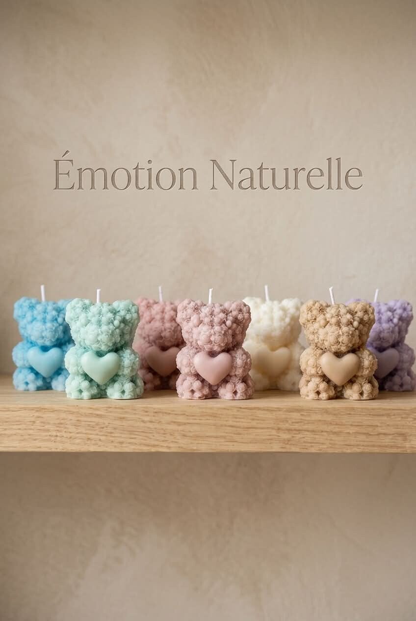 Bougie ourson parfumée Iris popcorn