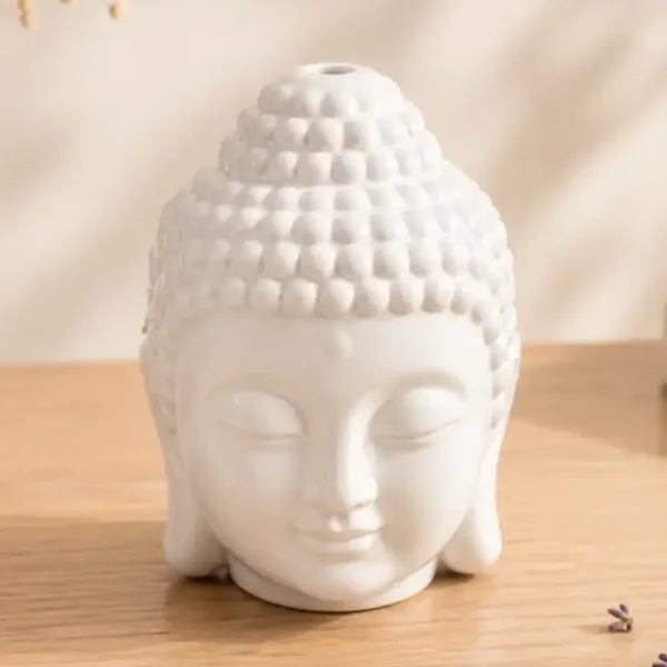 Brûleur à huile et parfum Bouddha blanc en Céramique Dhyana