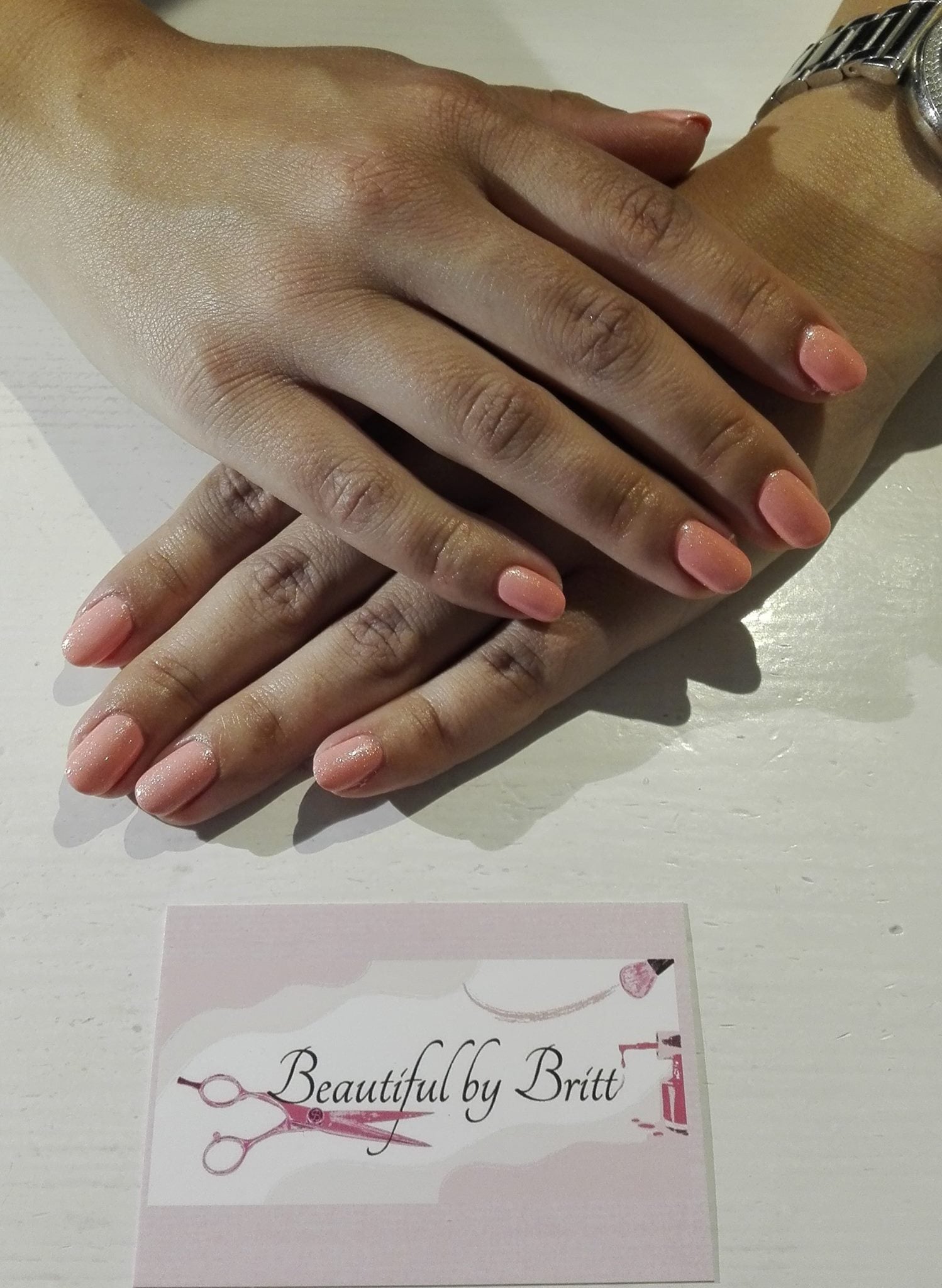 Roze / oranje met een glittertje :D