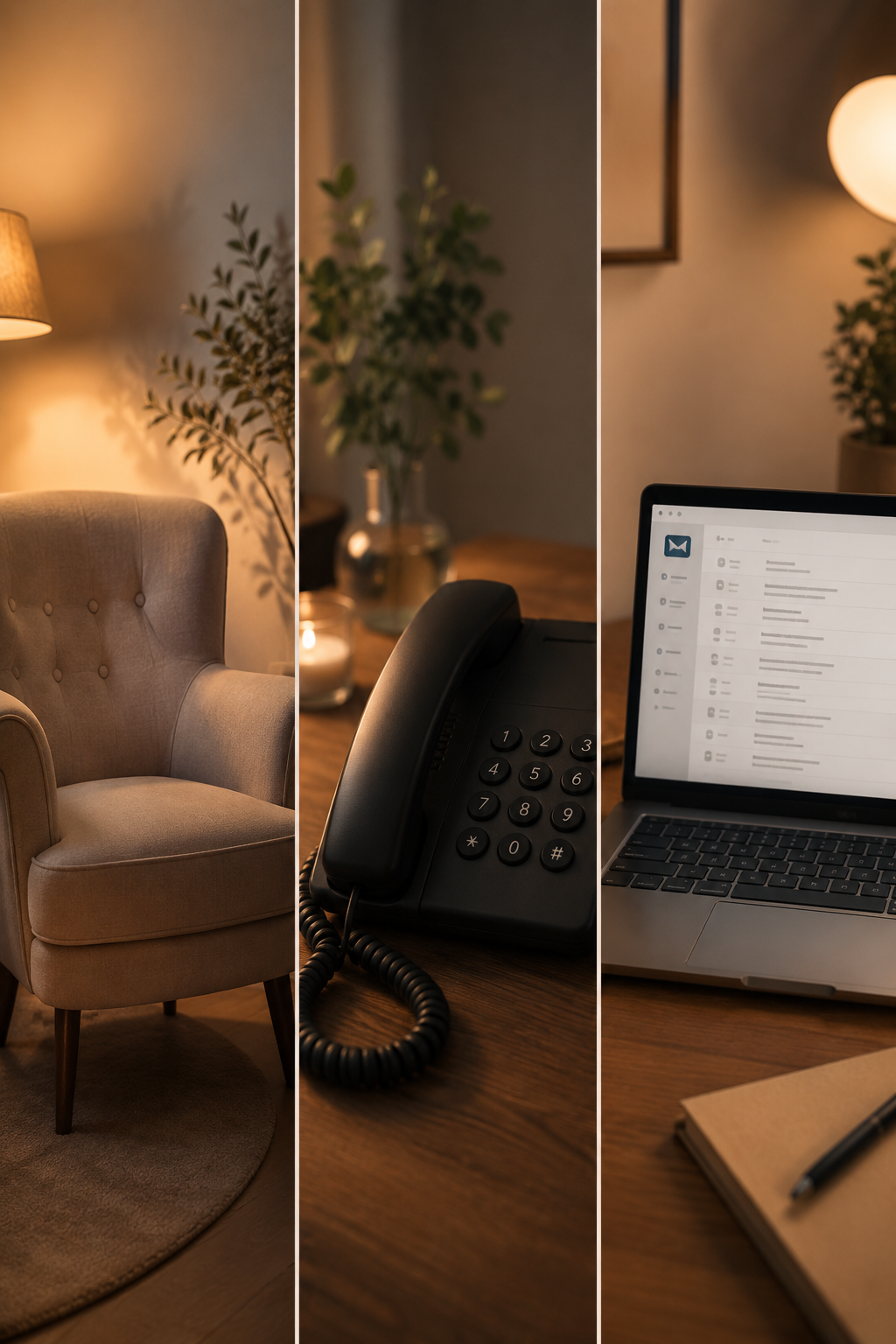 Trois formats de consultation de voyance : cabinet, téléphone et email